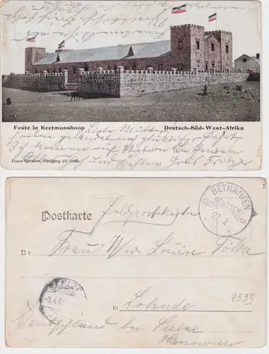 65817 Feldpost Ak Deutsch Süd West Afrika Feste in Keetmanshoop 1905