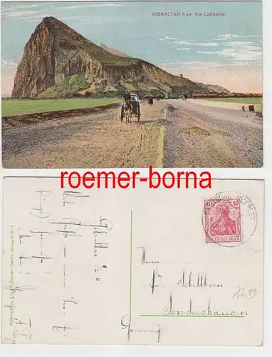 70812 Ak Gibraltar from the Landside Dt. Seepost Ligne principale d'Asie orientale 1911