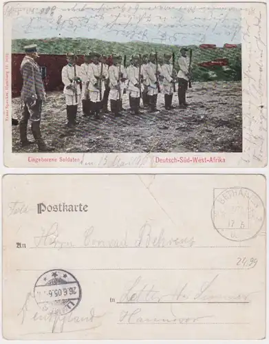 66719 Feldpost Ak Allemand Sud-Ouest Afrique soldats indigènes 1905