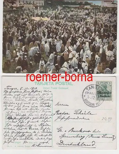 81804 Ak Tanger Gran soko avec cachet Deutsche Post au Maroc Tanger 1910
