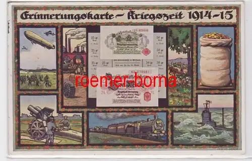 64183 Feldpost Ak Carte souvenir de guerre 1914-15 Zeppelin, sous-marin etc.