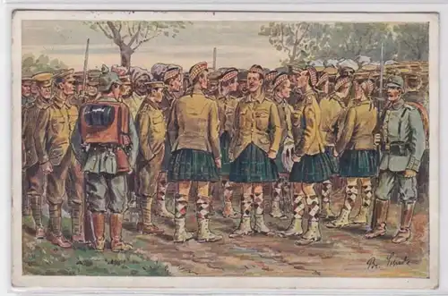 67950 Militaire AK Anglais et Écossais, S.B. 4. K.E.L.I.R. 133 Sachsen 1916