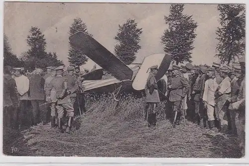 91662 Feldpost Ak accident d'avion 1ère guerre mondiale 1918