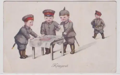 88066 Poste militaire Ak humour Enfants au Conseil de guerre 1917