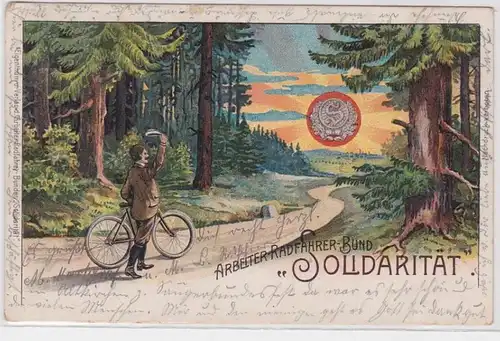 90262 Ak Arbeiter Radfahrer Bund ' Solidarität' 1907