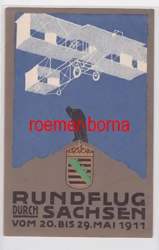 74176 Offizielle Postkarte Rundflug durch Sachsen vom 20. bis 29.Mai 1911