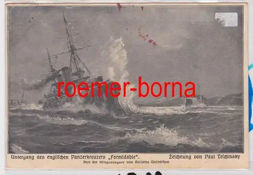 84852 Ak Croiseur blindé 'Formidable' Univers Reclam 1915