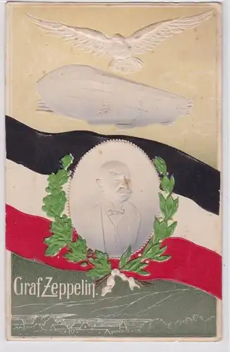 94357 Patriotica Grage Ak Graf Zeppelin avec dirigeable 1913
