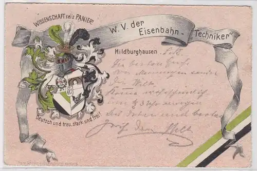 63958 Studentika Ak Hildburghausen W.V.der Eisenbahn-'Techniker' 1911
