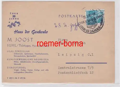 70711 Reklame Ak Suhl Haus der Geschenke M.Joost 1956