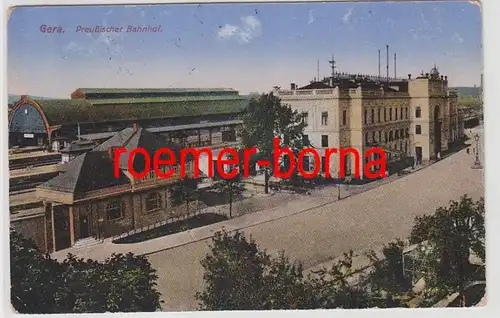 82401 Feldpost Ak Gera preußischer Bahnhof 1918