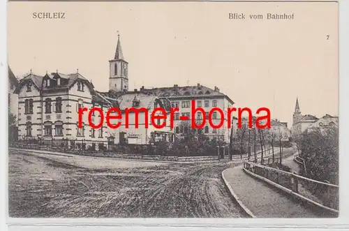 82527 Ak Schleiz Blick vom Bahnhof um 1910