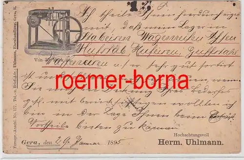 82633 Reklame Ak Gera Eisenhandlung Herm.Uhlmann 1895