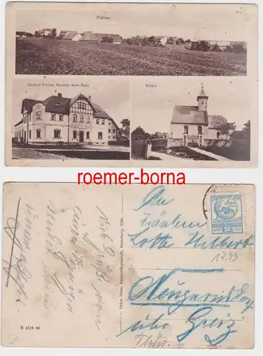 82714 Mehrbild Ak Pohlen Totalansicht, Gasthof, Kirche um 1920