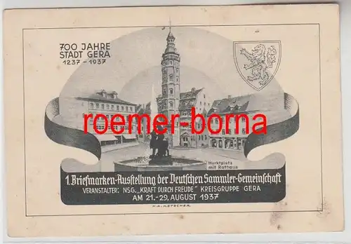 82717 Ak 700 Jahre Stadt gera und Briefmarken Ausstellung 1937