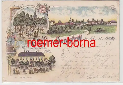 83032 Ak Lithographie Gruß aus Gamstedt Gasthaus zum Weimarischen Hof 1900