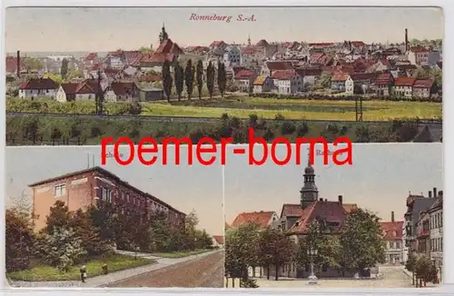 83164 Mehrbild Ak Ronneburg S.-A. Schule, Rathaus usw. 1937