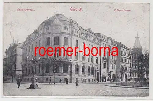 83289 Ak Gera Reuss Adelheid- Ecke Schloßstrasse 1925