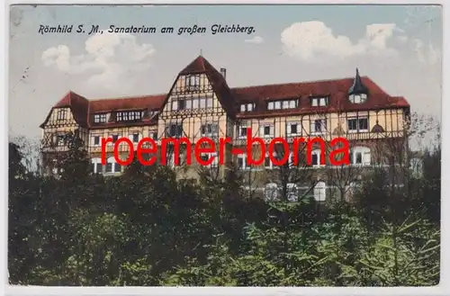 85451 Ak Römhild S.M. Sanatorium am großen Gleichberg 1928