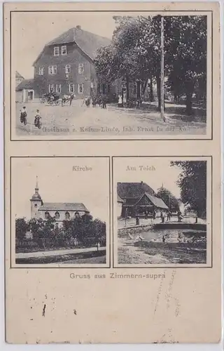 94601 Mehrbild Ak Gruß aus Zimmern-supra Gasthaus zur Kaiser-Linde 1915