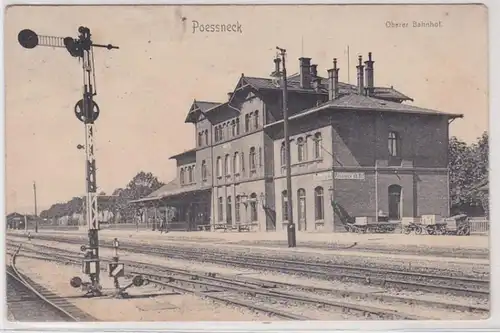 98214 Ak Pössneck oberer Bahnhof 1906