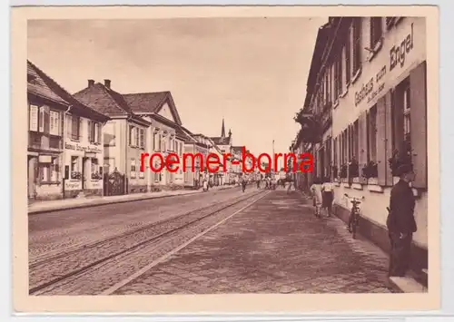 84191 Ak Kehl sur le Rhin Vue de rue avec auberge à l'ange vers 1940