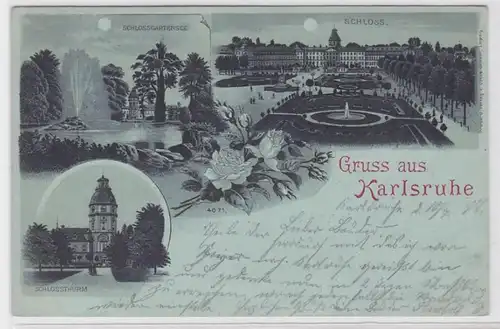 87164 Carte de la Lune de Karlsruhe 1899