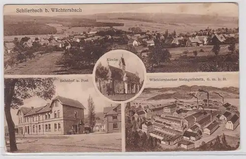 87672 Multiages Ak Schlierbach près de la gare de Wächersbach, poste, etc. vers 1910