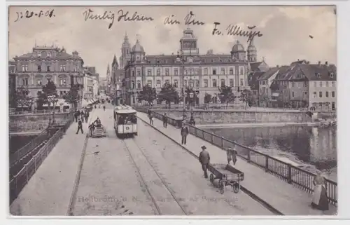 87899 AK Heilbronn am Neckar - Pont de Neckar avec bâtiment postal 1906