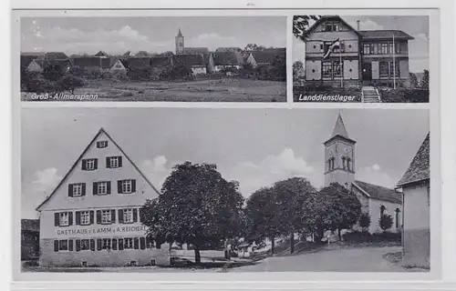 89636 Mehrbild Ak Groß-Allmerspann Gasthaus zum Lamm um 1940