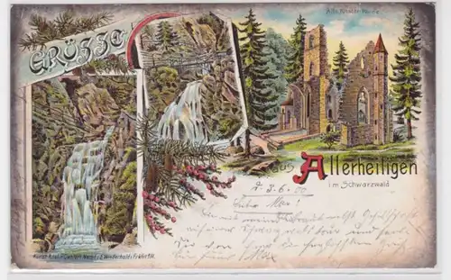 94637 Ak Lithographie Grüsse aus Allerheiligen im Schwarzwald 1900