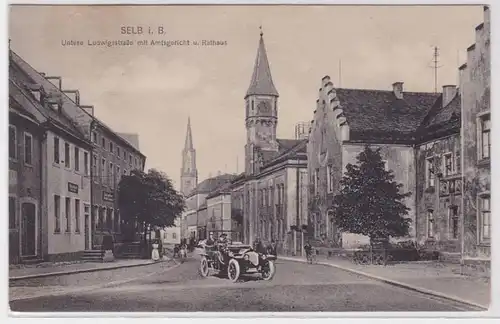 39312 AK Selb in Bayern - Basse Ludwigstraße m. Amtsgericht & Mairie Hôtel de ville 1921