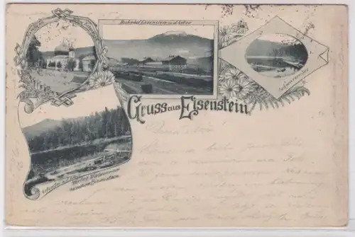 41748 Mehrbild Ak Gruß aus Eisenstein Bahnhof usw. 1908