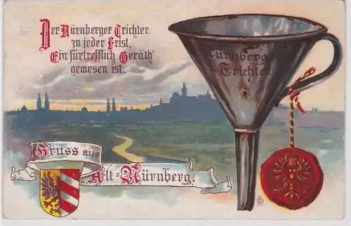 63367 Ak Salutation de Alt-Nürnberg Nuremberger Türgen 1913