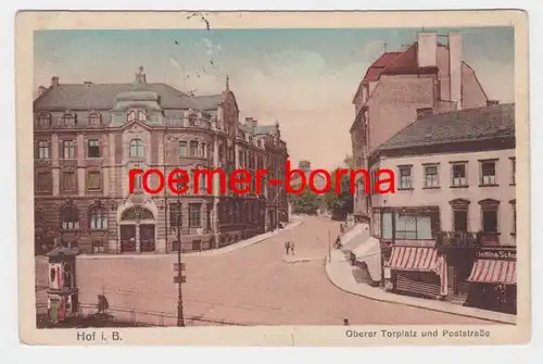 78983 Ak Hof i.B. Oberer Torplatz et Poststraße vers 1920