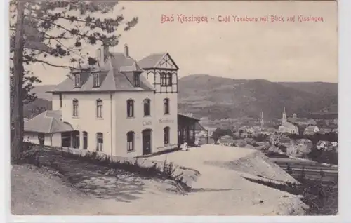 80465 AK Bad Kissingen - Café Ysenburg mit Blick auf Kissingen 1907