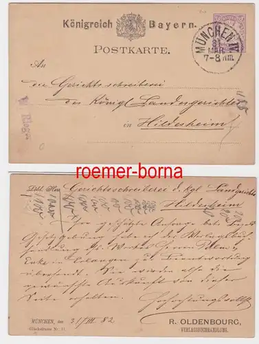 81231 Carte postale Bayern Librairie d'édition Munich 1882