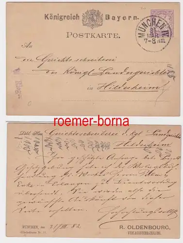 81231 Ganzsachen Postkarte Bayern Verlagsbuchhandlung München 1882