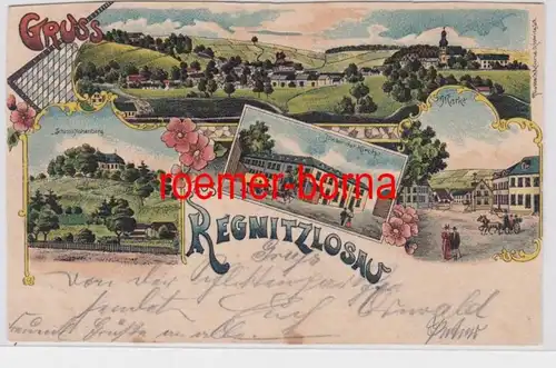 81810 Ak Lithographie Gruss de Regnitzlosau 1902