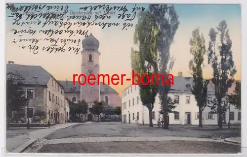 82606 Ak Rehau Partie sur la place du théâtre avec église 1913