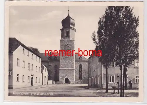 82700 Photo Ak Rehau Bayern Eglise évangélique vers 1940