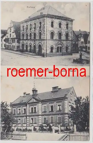 82992 Mehrbild Ak Wassertrüdingen Rathaus und Distriktskrankenhaus 1911