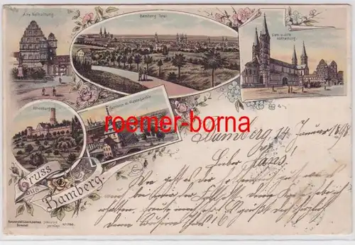 83226 Ak Lithografie Gruss aus Bamberg 1898
