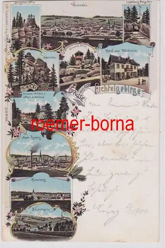 83437 Ak Lithografie Gruss aus dem Fichtelgebirge 1900