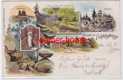 83438 Ak Lithografie Gruss aus dem Fichtelgebirge 1901