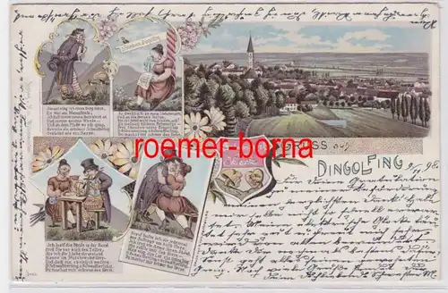 83441 Ak Lithographie Gruss de Dingolfing 1898