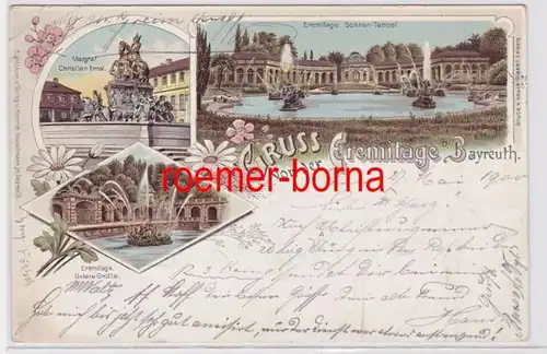 83447 Ak Lithographie Gruss de l'Ermitage Bayreuth 1900