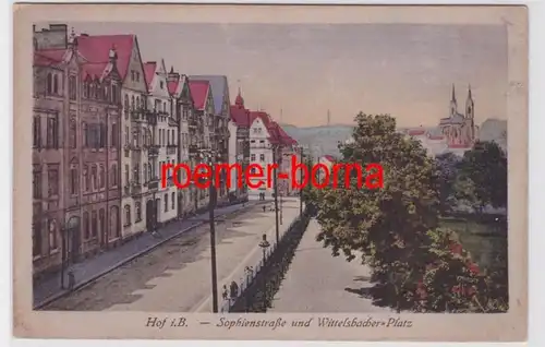 83565 Ak Hof i.B. Sophienstraße et Wittelsbacher Platz vers 1920