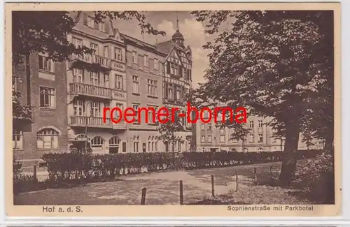 83992 Ak Hof a.d.S. Sophienstraße avec Parkhotel 1932