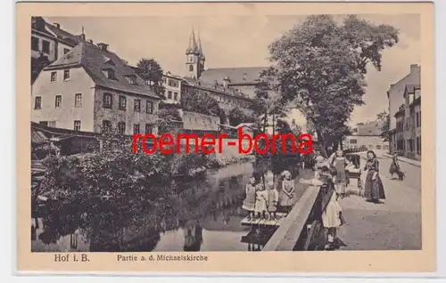 83984 Ak Hof i.B. Partie an der Michaelskirche um 1920